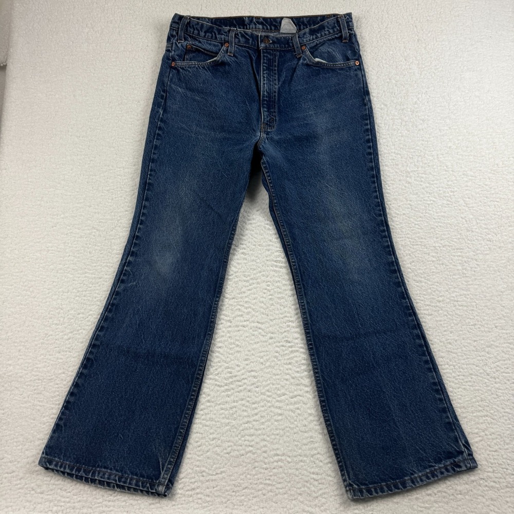 Vintage Levi's 517 Jeans Mens 36x30 Blue Bootcut Denim Pockets Orange Tab